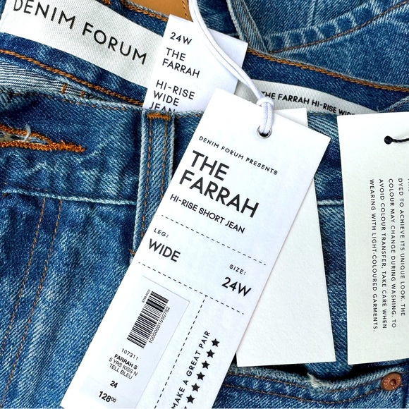 NWT - Aritzia Denim Forum Farrah Jean - 5 Years Kiss N Tell Bleu - Short - Picture 2 of 6